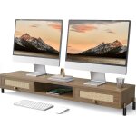 Dual support dâ¿ecran avec porte en rotin grand moniteur stand, pour 2 moniteurs, tv, ordinateur, ordinateur ... Dual support dâ¿ecran avec porte en rotin grand moniteur stand, pour 2 moniteurs, tv, ordinateur, ordinateur ...