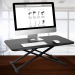 Duronic dm05d24 poste / station de travail assis debout pour cran / clavier / souris noir manuel hauteur ...