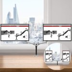 Duronic dm652 support 2 �crans � pince pour bureau m�canisme � gaz ajustement � la vol�e hauteur ajustable ...