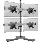 Duronic dm754 support quadruple 4 �crans pc sur socle hauteur ajustable rotatif et inclinable compatibilit� ...