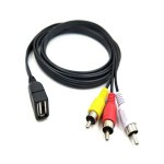 Duttek 5 pieds / 1. 5m usb 2. 0 femelle  3 rca mle vido a / v pratique camscope adaptateur idal ...