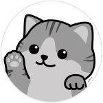 Dv1463 tapis de souris rond avec motif chat i Ø 22 cm taille standard i antidrapant i