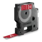Dymo d1 - durable etiquettes - blanc sur rouge - 12mm x 7m