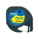 Dymo letratag - ruban plastique - jaune - rouleau (1, 2 cm x 4 m) 1 rouleau(x) - pour letratag lt - 100h, ...