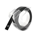 Dymo - auto - adhsif - noir - rouleau (0, 9 cm x 3 m) 1 rouleau(x) bande de gaufrage 3d - pour dymo ...