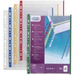 Elba pochettes perforées, format a4 avec bords colorés, pp, Elba pochettes perforées, format a4 avec bords colorés, pp,