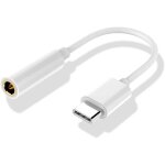 Electr�nica c�ble adaptateur convertisseur usb c 3. 1 m�le vers jack 3. 5mm femelle, blanche