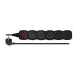 Emos - unit de distribution d'alimentation - 250 v - connecteurs de sortie : 5 - 3 m - noir