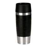 Emsa gobelet isolant travel mug, 0, 36 l, manchette noire,