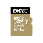 Emtec gold + - carte mmoire flash (adaptateur sd inclus(e)) - 64 go - class 10 - micro sd - or