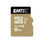 Emtec gold + - carte m�moire flash (adaptateur sd inclus(e)) - 8 go - class 10 - micro sd - or