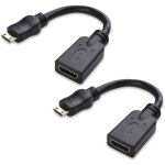 Ensemble de 2 adaptateurs mini hdmi � hdmi (cable mini hdmi vers hdmi) 15cm