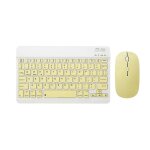 Ensemble clavier et souris bluetooth compatible, 1600dpi, pour tablette, ordinateur portable - jaune