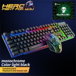 Ensemble clavier et souris de jeu arc - en - ciel, lumineux, avec c�ble usb, kit multim�dia, r�tro�clairage ...