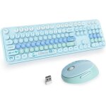 Ensemble clavier et souris sans fil, 104 touches clavier de machine � �crire r�tro, 2. 4ghz clavier de ...
