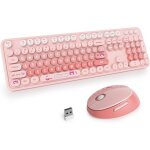 Ensemble clavier et souris sans fil, 104 touches clavier de machine � �crire r�tro, 2. 4ghz clavier de ...