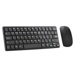 Ensemble clavier et souris sans fil 2. 4g, 3 touches, 1200dpi, mini, ergonomique, noir, pour ordinateur ...
