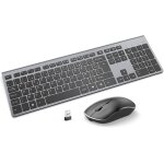 Ensemble clavier souris sans fil, azerty clavier souris fil avec batteries rechargeables, connexion 2, ...