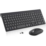 Ensemble clavier et souris sans fil, claiver azerty fran�ais, combo clavier et souris, set silencieux ...