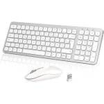 Ensemble clavier et souris sans fil, claiver azerty franais, pack clavier et souris, set silencieux ...