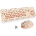Ensemble clavier et souris sans fil, clavier d'ordinateur rtro pour machine a ecrire, clavier d'ordinateur ...
