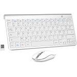 Ensemble clavier et souris sans fil silencieux, 2, 4g rcepteur usb, azerty mini clavier slim compacte ...