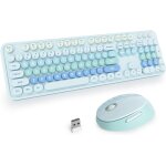 Ensemble clavier et souris sans fil u2013 style machine � �crire r�tro, clavier ergonomique pleine taille ...