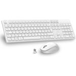 Ensemble clavier et souris sans fil, ultra mince and silencieux clavier azerty fran�ais pleine taille ...