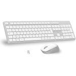 Ensemble clavier et souris sans fil, ultra mince and silencieux clavier azerty fran�ais pleine taille ...