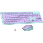 Ensemble clavier et souris sans fil, ultra mince and silencieux clavier azerty fran�ais pleine taille ...