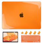 Ensemble de coques en cristal mat pour macbook gratuit - for nouveau pro 13 pouces 2020 - orange cristal ...