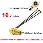 Ensemble de répartiteur de câble coaxial rf rfdotop sma femelle à 3 x ufl / u. fl / ipx / ipex rg178, ... Ensemble de répartiteur de câble coaxial rf rfdotop sma femelle à 3 x ufl / u. fl / ipx / ipex rg178, ...