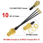 Ensemble de répartiteur de câble coaxial rf rfdotop sma femelle à 3 x ufl / u. fl / ipx / ipex rg178, ... Ensemble de répartiteur de câble coaxial rf rfdotop sma femelle à 3 x ufl / u. fl / ipx / ipex rg178, ...