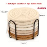Ensemble de sous - verres tisss avec support, tasse absorbante cowijk pour caf, th, boissons, haute ...