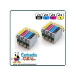 Epson t0715 :lot 8 cartouches compatible stylus s20 s21 sx100 sx105 sx110 sx115 sx200 sx205 sx210 sx215 ...