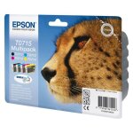 Epson t0715 multipack (guépard) - pack 4 cartouches d'encre - noir, cyan, magenta, jaune (t0711, t0712, ... Epson t0715 multipack (guépard) - pack 4 cartouches d'encre - noir, cyan, magenta, jaune (t0711, t0712, ...
