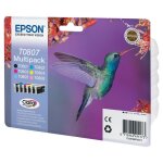 Epson t0807 multipack (colibri) - pack de 6 cartouches d'encre 7. 4 ml - noir, jaune, cyan, magenta, ...