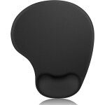 Ergonomic mouse mat with gel wrist rest, size s 230 x 190 mm - washable micro woven surface - non - slip ...