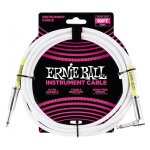 Ernie ball 6049 - câble blanc jack - jack coudé instrument - 3m Ernie ball 6049 - câble blanc jack - jack coudé instrument - 3m