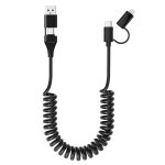 Ersan - cable iphone voiture 4 en 1 usb c et lightning pour carplay et android auto[60w pd charge & mfi ...