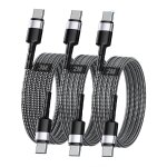 Ersan - cble usb c 60 w, ¿lot de 3, 2 m, 2 m, 3 mkit de cbles usb c vers usb c, cble de charge ...