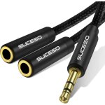Ersan - splitter audio jack double jack 3. 5mm mle vers 2 femelle cble audio splitter stro pour casques ...