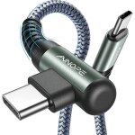 Ersan - usb c to usb c cable 60w 3. 1a, type c to type c cable right angle, compatible with samsung galaxy ...