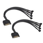 Ershi - lot de 2 adaptateurs rpartiteurs sata vers ventilateur 15 broches sata vers 5 x 3 broches / ...
