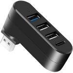 Ershi - hub usb 3. 0  4 ports (1 usb 3. 0 + 2 usb 2. 0 + type - c), 90 / 180 rotatif, pour transfert ...
