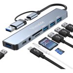 Ershi - hub usb - c, 7 en 1 adaptateur vers hdmi 4k, pd 100 w, lecteur de cartes sd / tf, port usb 3. ...