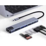 Ershi - hub usb c avec adaptateur ethernet, rpartiteur multiport 8 en 1 87 w pd, hdmi 4k, lecteur de ...
