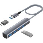 Ershi - hub usb pour ps5 ps4 pro / slim, 4 en 1 usb 3. 0 splitter ultra - fin avec cble de 60cm & otg, ...