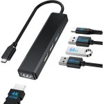 Ershi - m80 hub usb c hdmi 4k / pd 100w / usb 3. 0 5gbps / 2 * usb 2. 0, hub usbc multi ports adaptateur ...