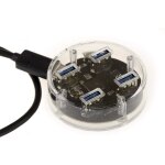 Ershi - multiprise type hub usb 3. 0 auto aliment�e. boitier transparent, usb3 superspeed 5g[1205]